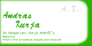 andras kurja business card